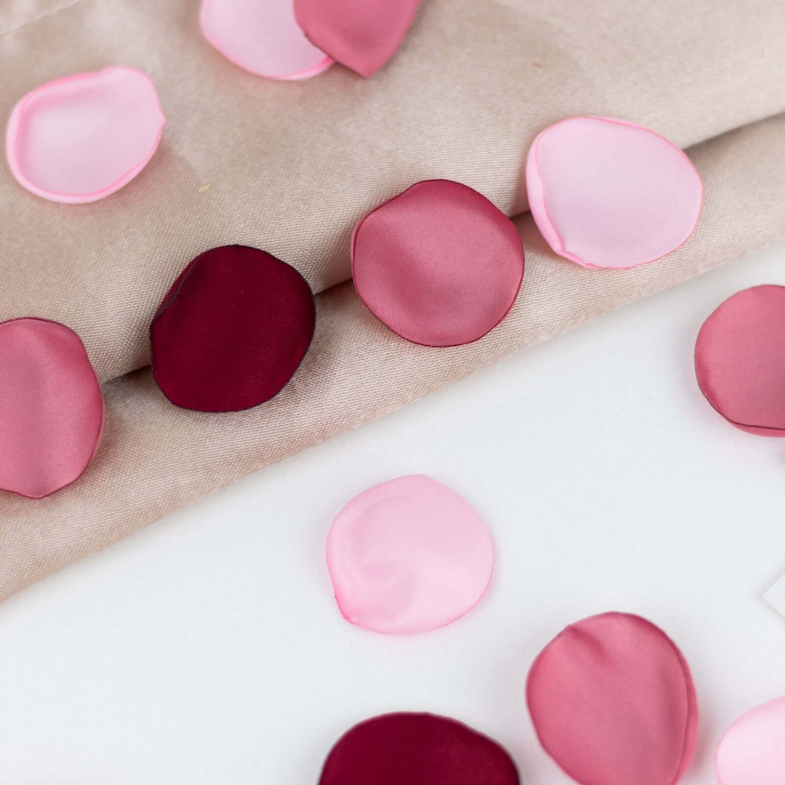 400 - Pack Rose Petals Life - Like Flower Confetti Dusty Rose Mix Matte Silk Round - Decorative Event Table Scatters 2" - Bell Racket Store