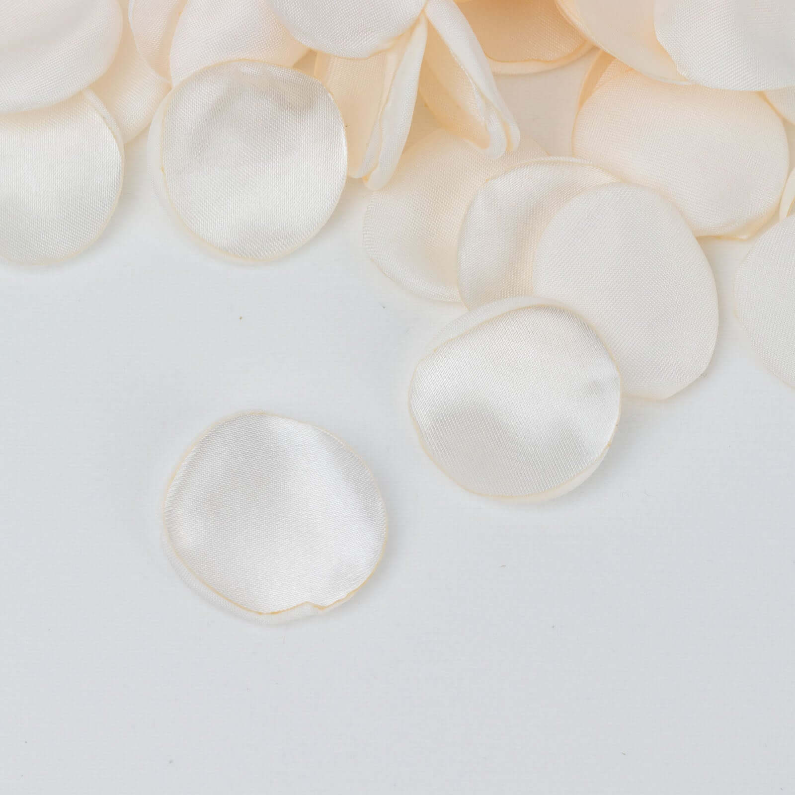 400 - Pack Rose Petals Life - Like Flower Confetti Shiny Ivory Silk Round - Perfect for Event Tables 2" - Bell Racket Store