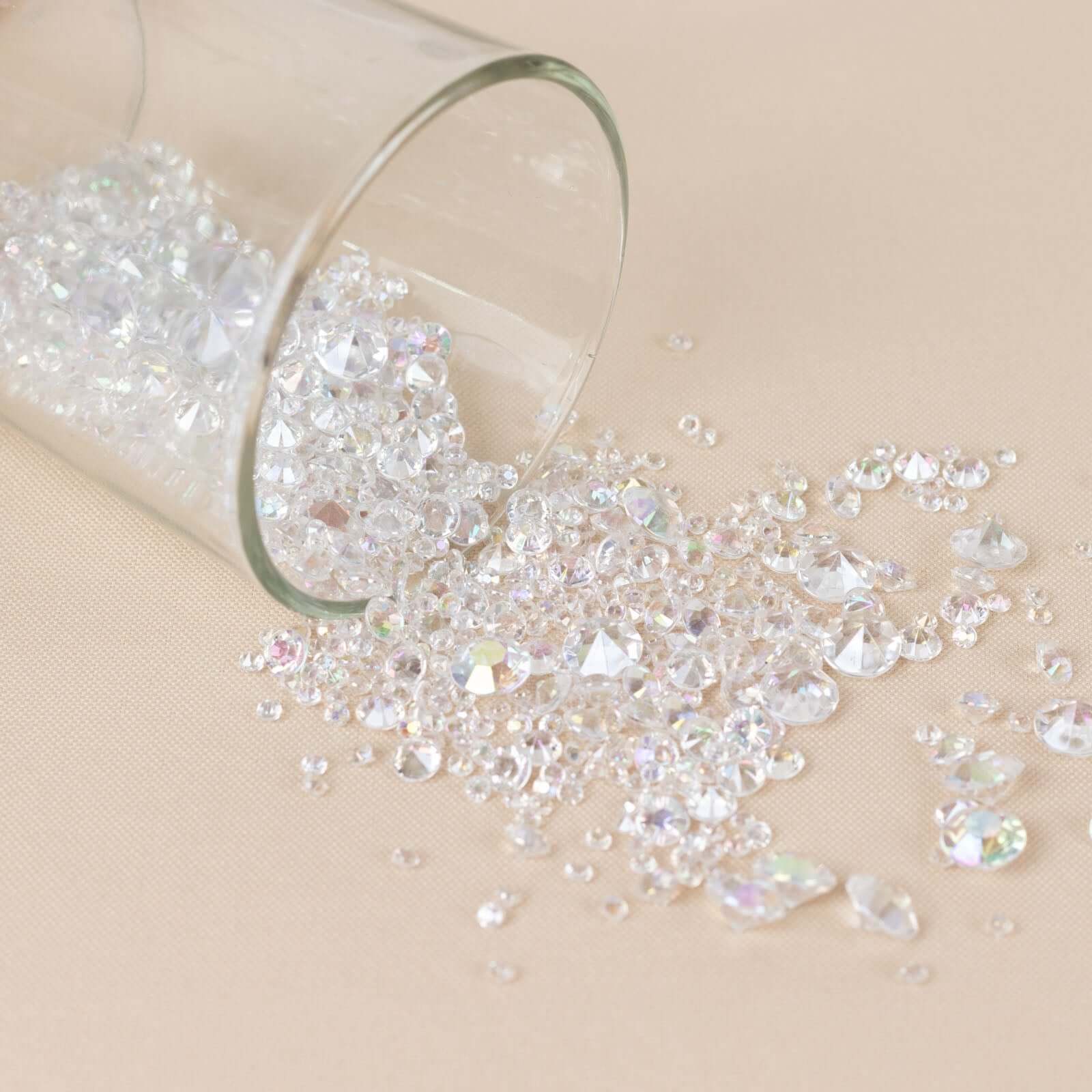 4000 Pcs Acrylic Diamond Vase Fillers Iridescent - Lustrous DIY Beads & Table Scatters for Wedding Decor 3mm, 6mm, 10mm - Bell Racket Store