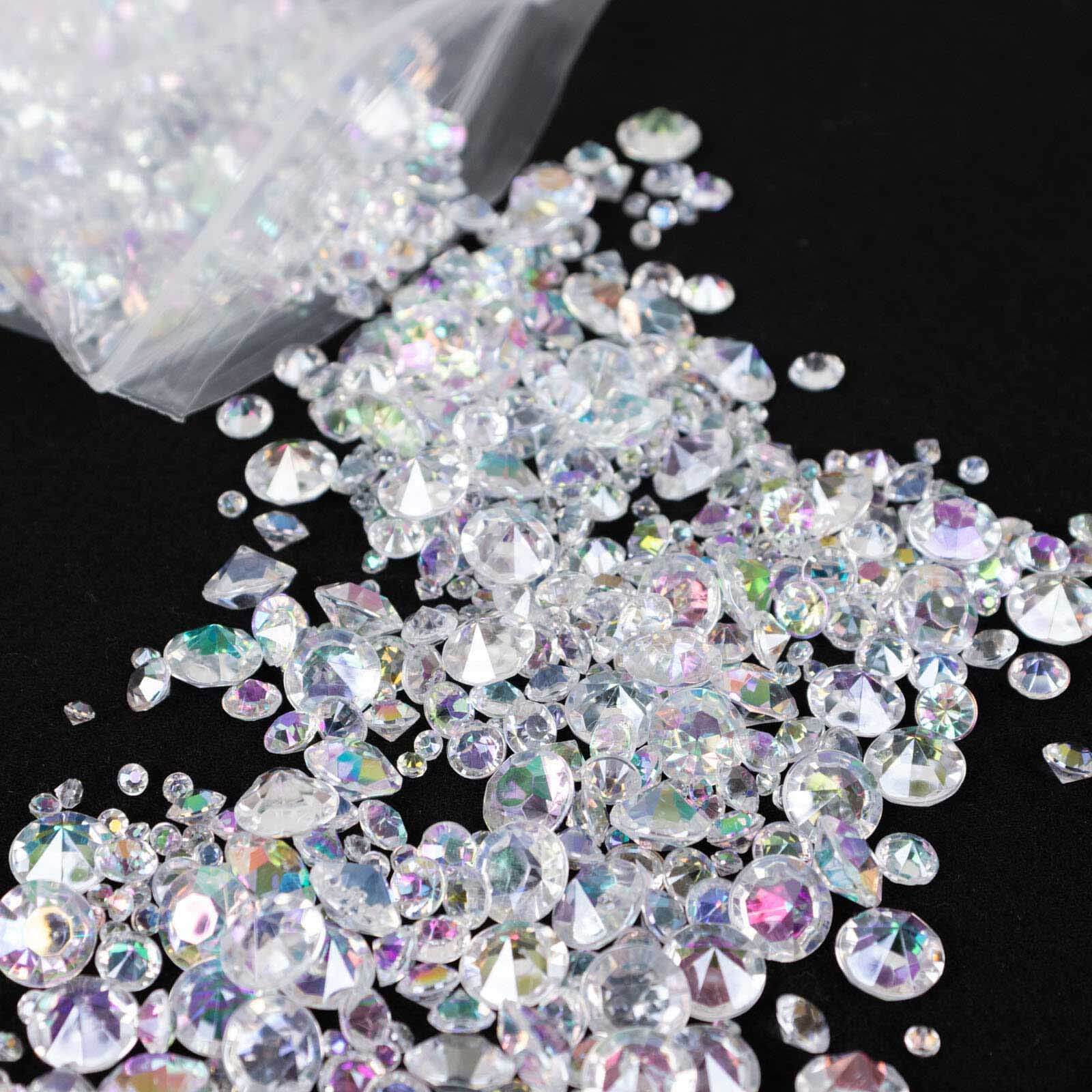 4000 Pcs Acrylic Diamond Vase Fillers Iridescent - Lustrous DIY Beads & Table Scatters for Wedding Decor 3mm, 6mm, 10mm - Bell Racket Store
