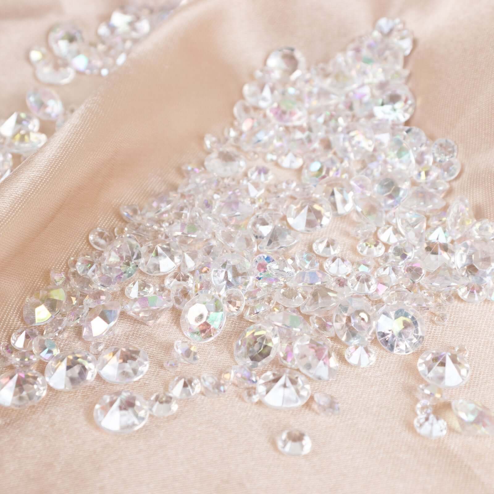 4000 Pcs Acrylic Diamond Vase Fillers Iridescent - Lustrous DIY Beads & Table Scatters for Wedding Decor 3mm, 6mm, 10mm - Bell Racket Store