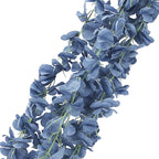 42" Silk Hanging Wisteria Flower Garland Vines in Dusty Blue, Elaborated 5 Full Strands in 1 Bush - Bell Racket Store