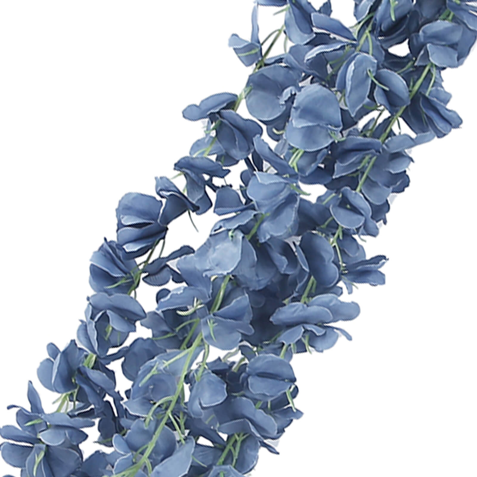 42" Silk Hanging Wisteria Flower Garland Vines in Dusty Blue, Elaborated 5 Full Strands in 1 Bush - Bell Racket Store