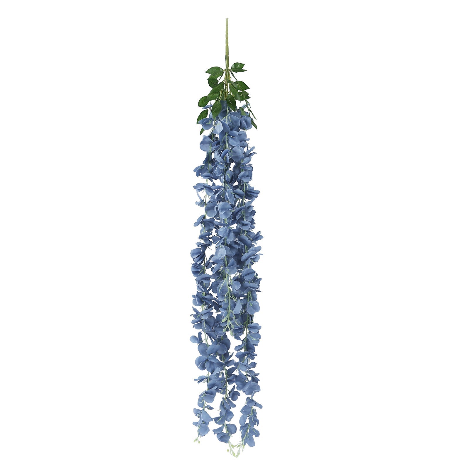 42" Silk Hanging Wisteria Flower Garland Vines in Dusty Blue, Elaborated 5 Full Strands in 1 Bush - Bell Racket Store