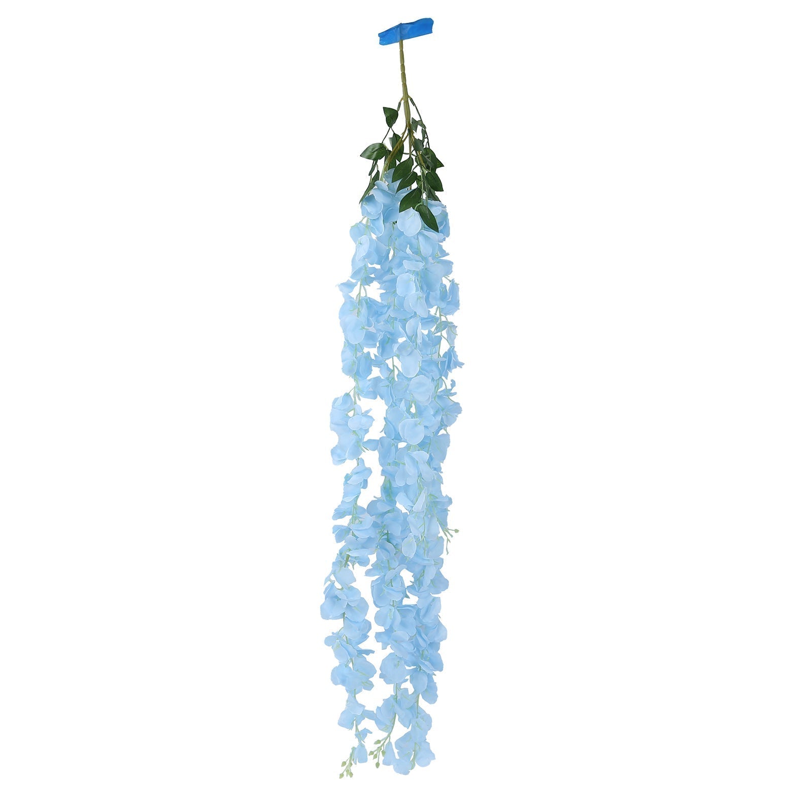 42" Silk Hanging Wisteria Flower Garland Vines in Light Blue, Elaborated 5 Full Strands in 1 Bush - Bell Racket Store