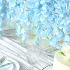 42" Silk Hanging Wisteria Flower Garland Vines in Light Blue, Elaborated 5 Full Strands in 1 Bush - Bell Racket Store