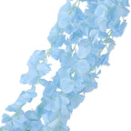 42" Silk Hanging Wisteria Flower Garland Vines in Light Blue, Elaborated 5 Full Strands in 1 Bush - Bell Racket Store