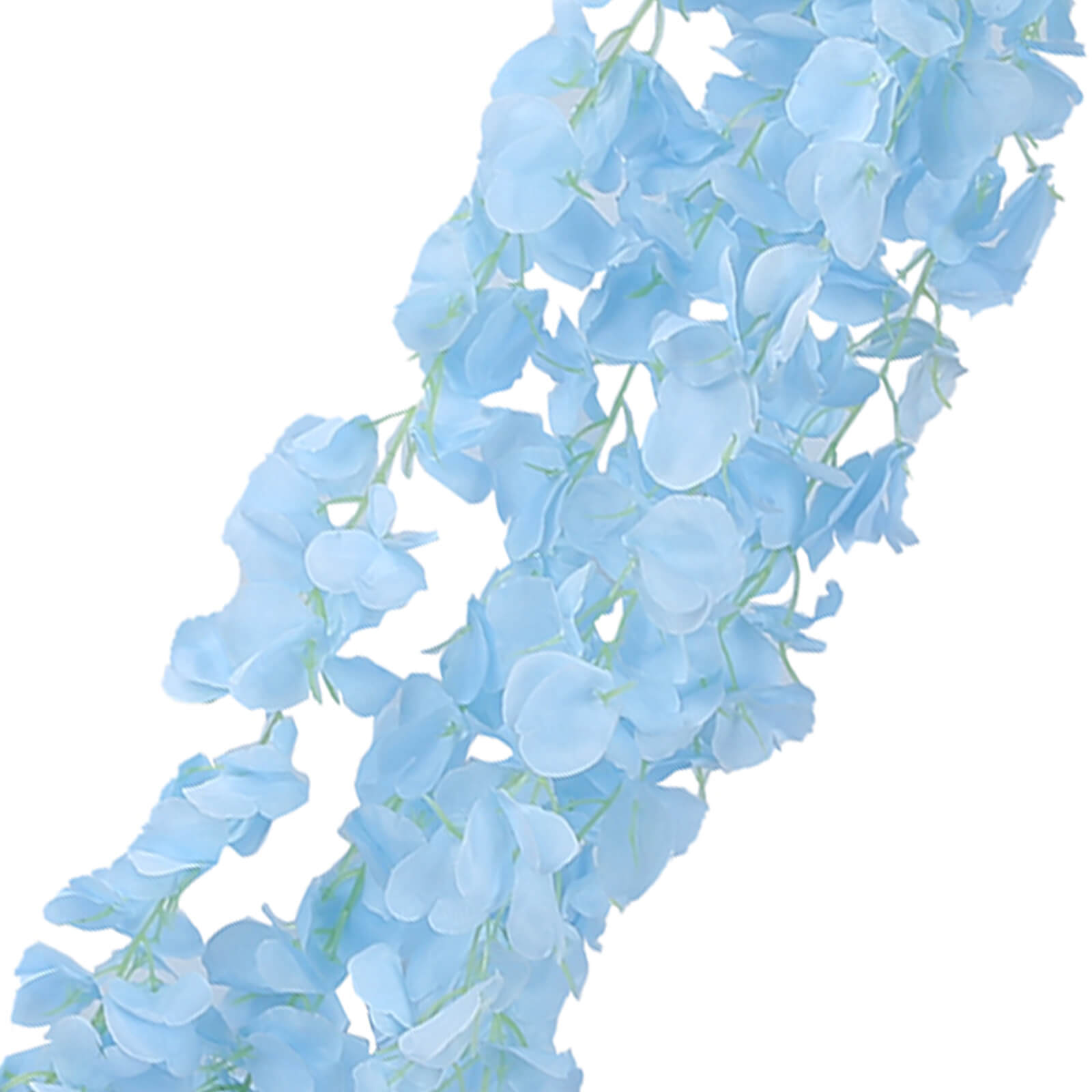 42" Silk Hanging Wisteria Flower Garland Vines in Light Blue, Elaborated 5 Full Strands in 1 Bush - Bell Racket Store
