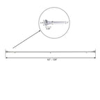 42"-126" Adjustable Curtain Rod Set, Silver, Teardrop Finials