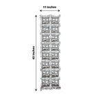 10 Pack Metallic Silver Double Row Mylar Foil Balloon Wall, Square Diamond Design Balloon Backdrop - 43"x11"