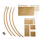 4.5ft Gold Metal 4 - Tier Half Moon Cupcake Dessert Display Stand, Hanging Plant Rack With Shelves - Bell Racket Store