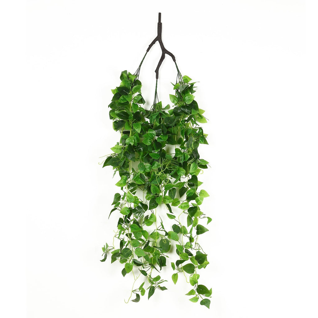 46" Green Artificial Eucalyptus Leaf Vines Ceiling Canopy, Round Draping Ivy Leaves Hanging Flower Chandelier With Interchangeable Branches - Bell Racket Store
