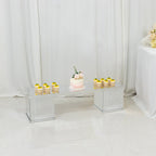 46"x12" Silver Acrylic Table Top Bridge for Rectangular Pillar Pedestal Stands, 4mm Thick Mirror Finish Plexiglass Connector Plate with Protective Film - Bell Racket Store