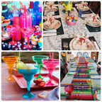 48 - Pack 12oz Plastic Margarita Glasses - Assorted Colors, Reusable Cocktail Cups for Parties, Fiesta & Frozen Drinks - Bell Racket Store