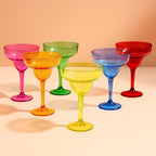 48 - Pack 12oz Plastic Margarita Glasses - Assorted Colors, Reusable Cocktail Cups for Parties, Fiesta & Frozen Drinks - Bell Racket Store