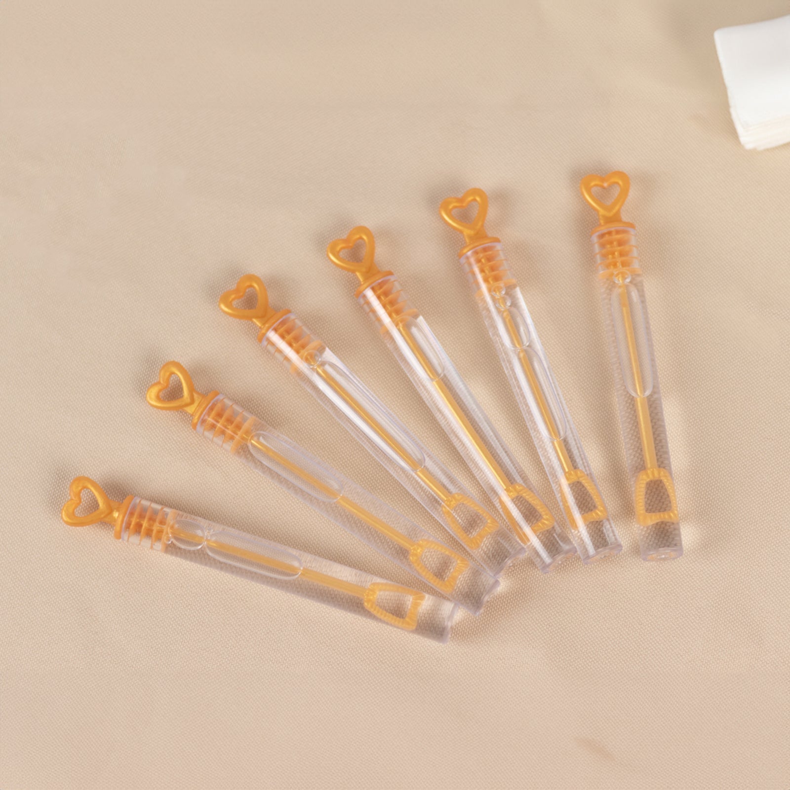 48 Pack 4" Gold Heart Chemistry Tube Bubbles Bridal Wedding Shower Favor - Bell Racket Store