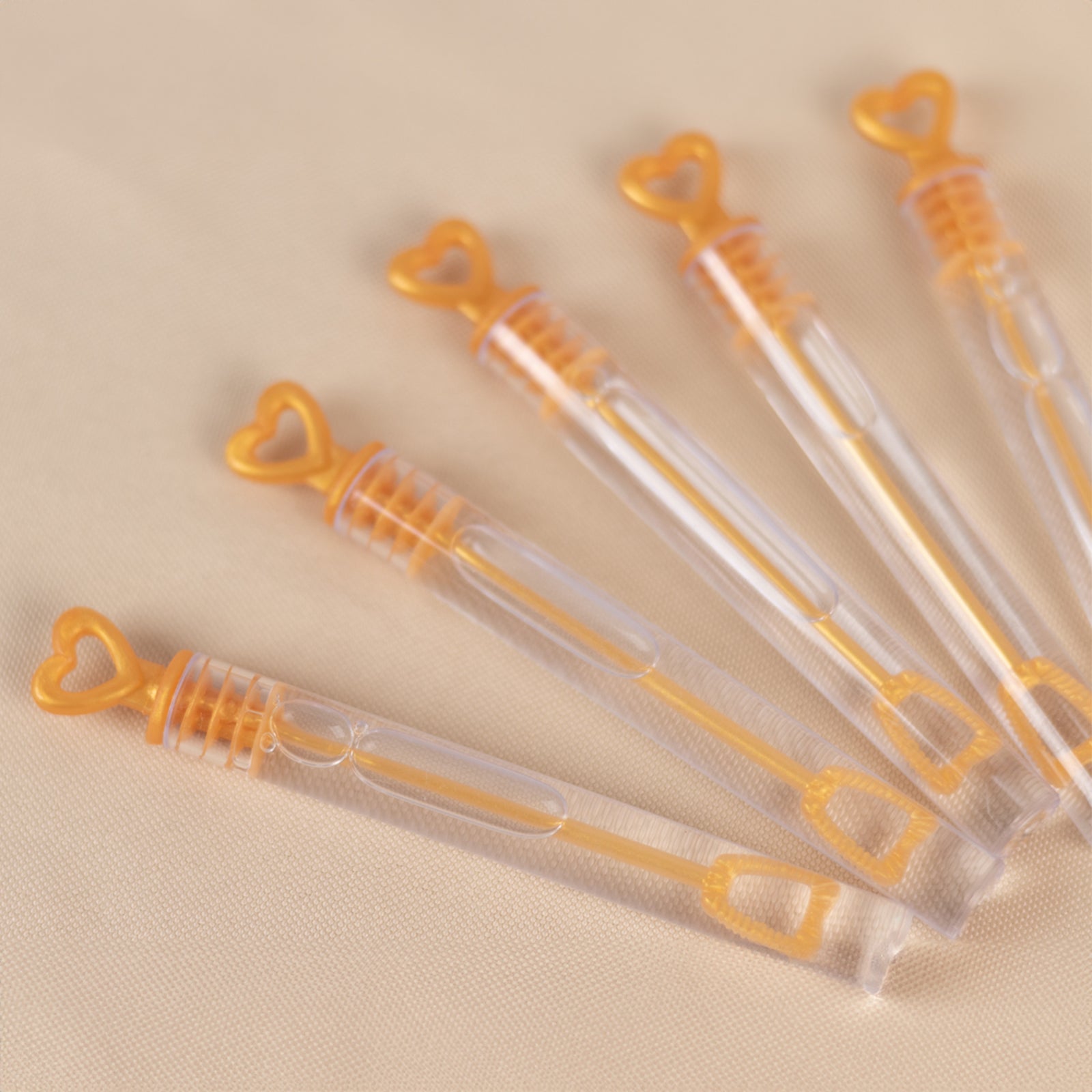 48 Pack 4" Gold Heart Chemistry Tube Bubbles Bridal Wedding Shower Favor - Bell Racket Store