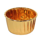 48 - Pack Cupcake Liners Metallic Gold - Sturdy & Oil Proof Dessert Baking Muffin Cake Ramekin Cups 3oz - Bell Racket Store