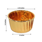 48 - Pack Cupcake Liners Metallic Gold - Sturdy & Oil Proof Dessert Baking Muffin Cake Ramekin Cups 3oz - Bell Racket Store