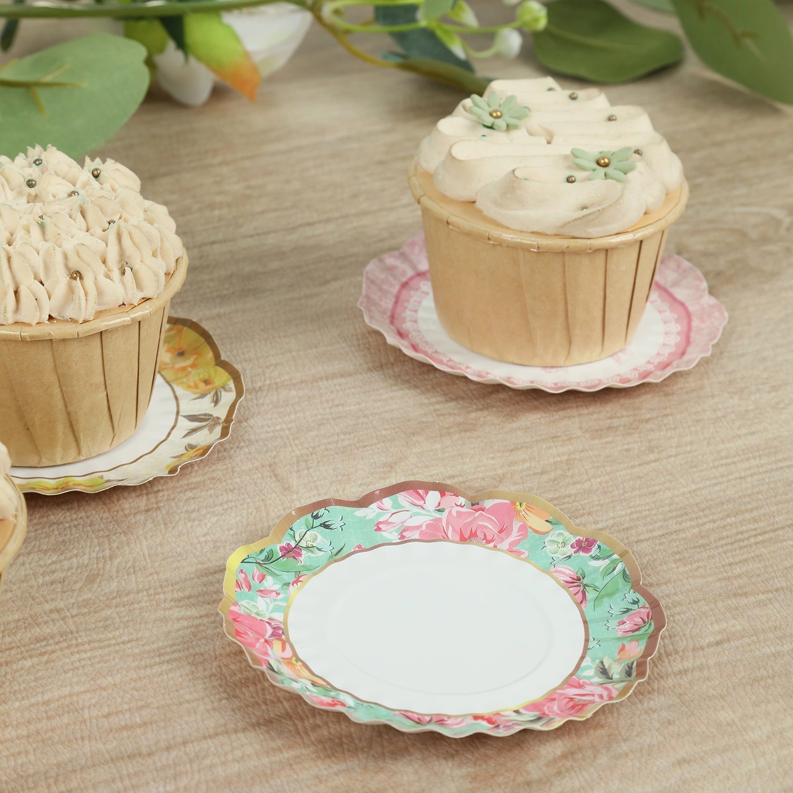 48 Pack Vintage Floral Mini Paper Plates - 3.5" Disposable Plates for Snacks, Dips - Bell Racket Store