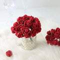 48 Roses 1" Burgundy Real Touch Artificial DIY Foam Rose Flowers With Stem, Craft Rose Buds - Bell Racket Store