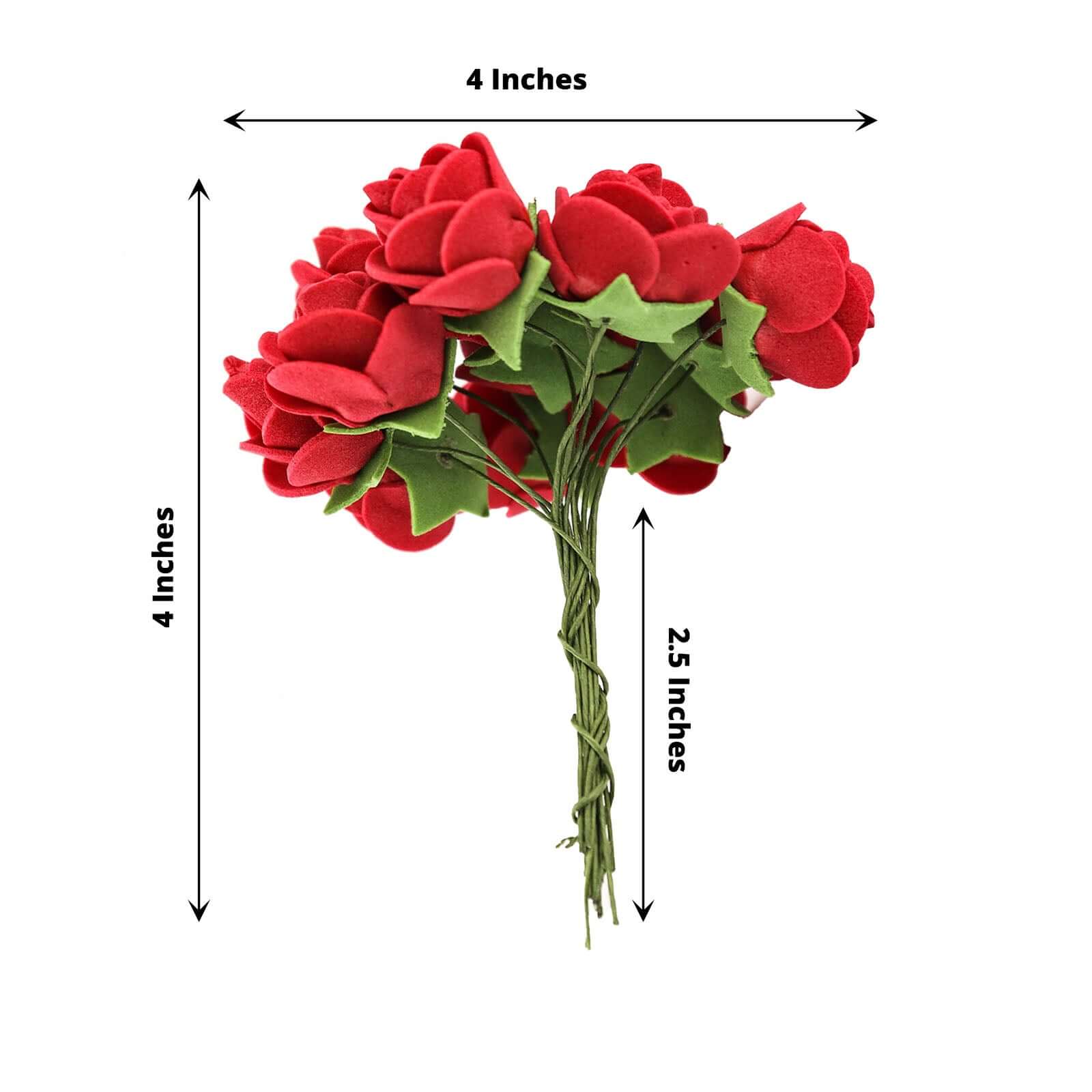 48 Roses 1" Burgundy Real Touch Artificial DIY Foam Rose Flowers With Stem, Craft Rose Buds - Bell Racket Store