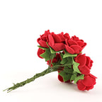 48 Roses 1" Burgundy Real Touch Artificial DIY Foam Rose Flowers With Stem, Craft Rose Buds - Bell Racket Store