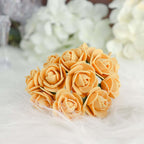 48 Roses 1" Gold Real Touch Artificial DIY Foam Rose Flowers With Stem, Craft Rose Buds - Bell Racket Store