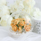 48 Roses 1" Gold Real Touch Artificial DIY Foam Rose Flowers With Stem, Craft Rose Buds - Bell Racket Store