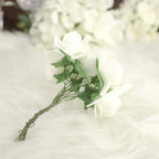 48 Roses 1" Ivory Real Touch Artificial DIY Foam Rose Flowers With Stem, Craft Rose Buds - Bell Racket Store