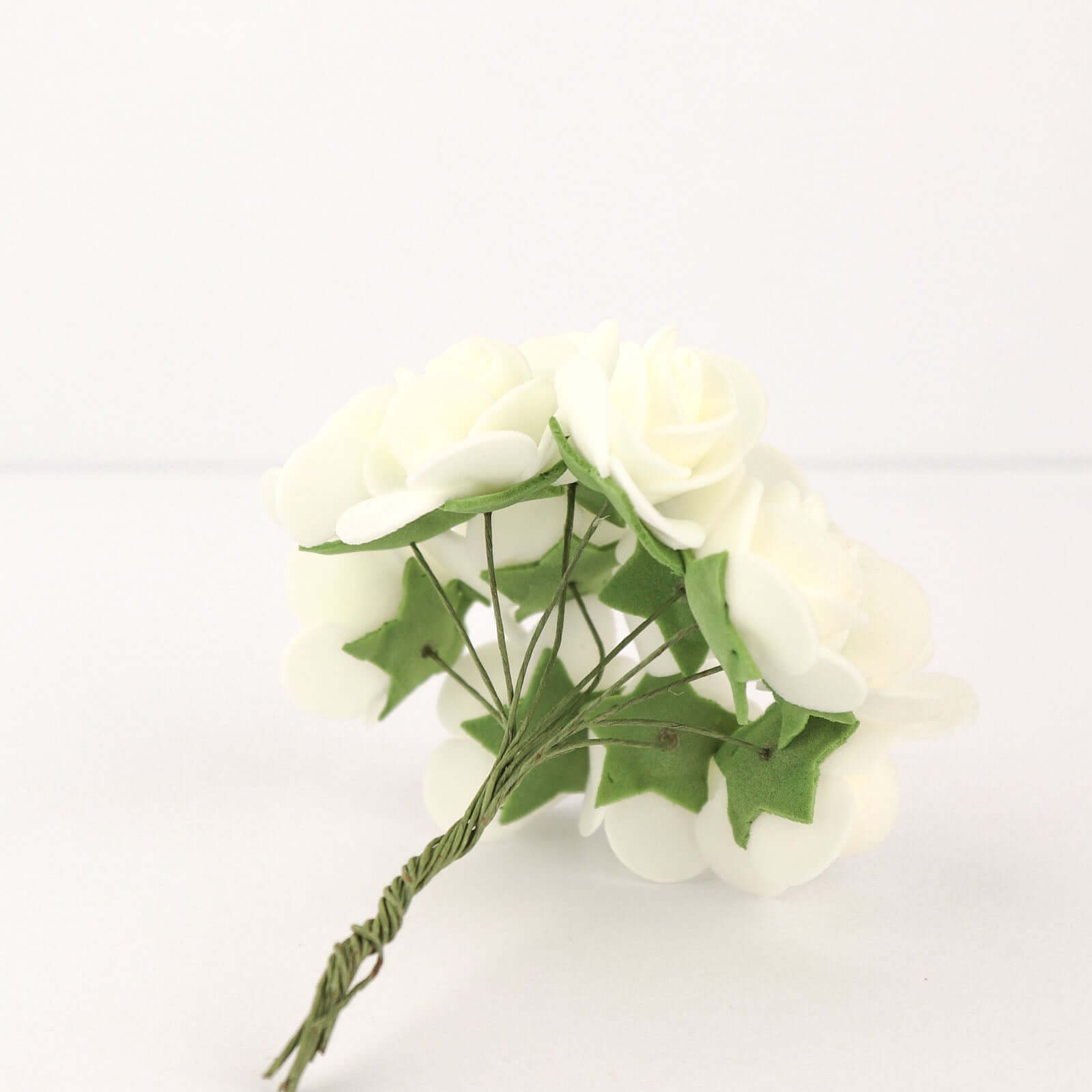 48 Roses 1" Ivory Real Touch Artificial DIY Foam Rose Flowers With Stem, Craft Rose Buds - Bell Racket Store