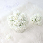 48 Roses 1" Ivory Real Touch Artificial DIY Foam Rose Flowers With Stem, Craft Rose Buds - Bell Racket Store