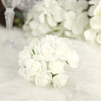 48 Roses 1" Ivory Real Touch Artificial DIY Foam Rose Flowers With Stem, Craft Rose Buds - Bell Racket Store