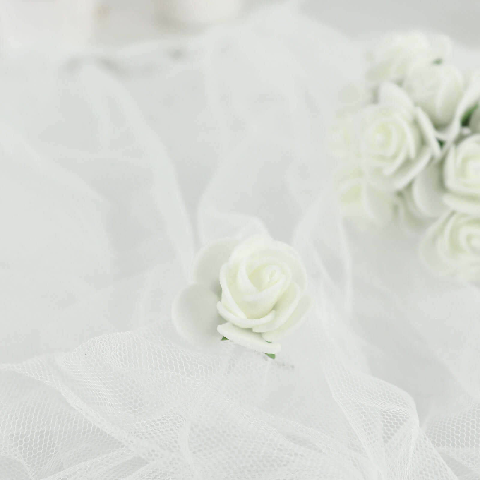 48 Roses 1" Ivory Real Touch Artificial DIY Foam Rose Flowers With Stem, Craft Rose Buds - Bell Racket Store