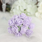 48 Roses 1" Lavender Lilac Real Touch Artificial DIY Foam Rose Flowers With Stem, Craft Rose Buds - Bell Racket Store