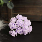 48 Roses 1" Lavender Lilac Real Touch Artificial DIY Foam Rose Flowers With Stem, Craft Rose Buds - Bell Racket Store