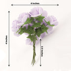 48 Roses 1" Lavender Lilac Real Touch Artificial DIY Foam Rose Flowers With Stem, Craft Rose Buds - Bell Racket Store