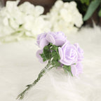 48 Roses 1" Lavender Lilac Real Touch Artificial DIY Foam Rose Flowers With Stem, Craft Rose Buds - Bell Racket Store