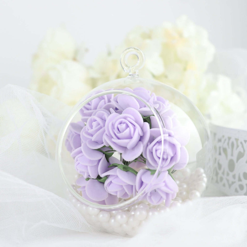 48 Roses 1" Lavender Lilac Real Touch Artificial DIY Foam Rose Flowers With Stem, Craft Rose Buds - Bell Racket Store