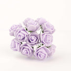 48 Roses 1" Lavender Lilac Real Touch Artificial DIY Foam Rose Flowers With Stem, Craft Rose Buds - Bell Racket Store