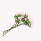 48 Roses 1" Pink Real Touch Artificial DIY Foam Rose Flowers With Stem, Craft Rose Buds - Bell Racket Store