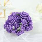 48 Roses 1" Purple Real Touch Artificial DIY Foam Rose Flowers With Stem, Craft Rose Buds - Bell Racket Store