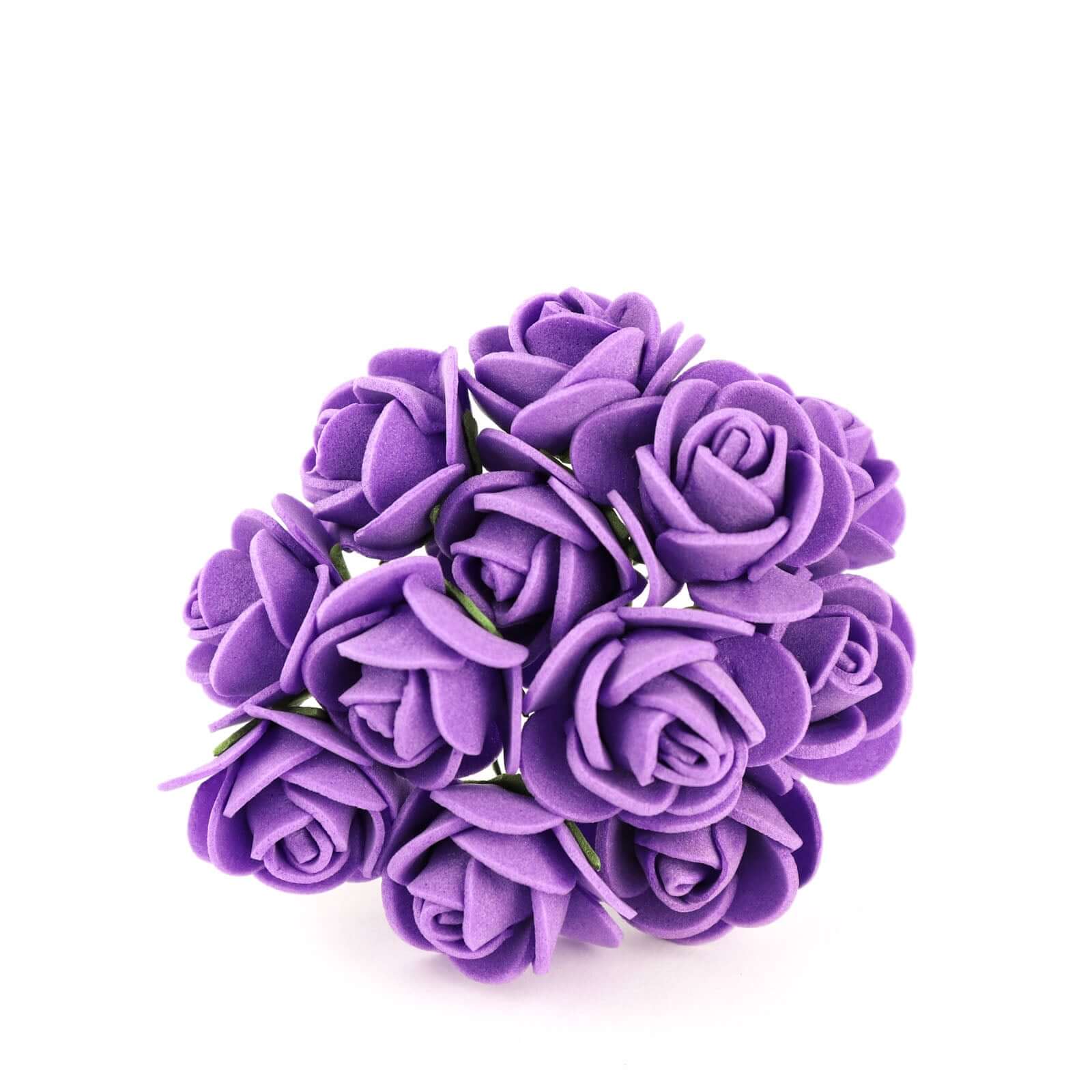 48 Roses 1" Purple Real Touch Artificial DIY Foam Rose Flowers With Stem, Craft Rose Buds - Bell Racket Store