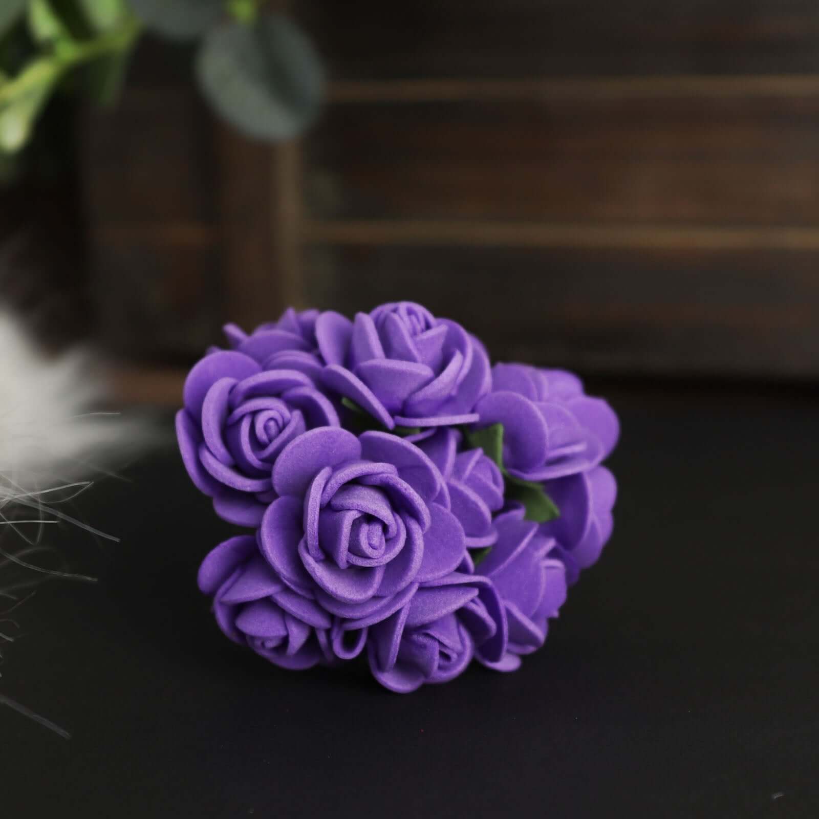 48 Roses 1" Purple Real Touch Artificial DIY Foam Rose Flowers With Stem, Craft Rose Buds - Bell Racket Store