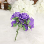 48 Roses 1" Purple Real Touch Artificial DIY Foam Rose Flowers With Stem, Craft Rose Buds - Bell Racket Store