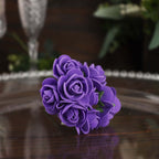 48 Roses 1" Purple Real Touch Artificial DIY Foam Rose Flowers With Stem, Craft Rose Buds - Bell Racket Store
