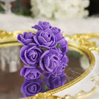 48 Roses 1" Purple Real Touch Artificial DIY Foam Rose Flowers With Stem, Craft Rose Buds - Bell Racket Store