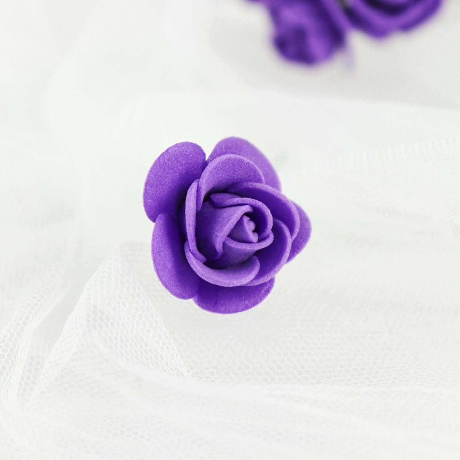 48 Roses 1" Purple Real Touch Artificial DIY Foam Rose Flowers With Stem, Craft Rose Buds - Bell Racket Store