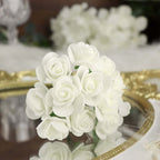 48 Roses 1" White Real Touch Artificial DIY Foam Rose Flowers With Stem, Craft Rose Buds - Bell Racket Store