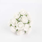 48 Roses 1" White Real Touch Artificial DIY Foam Rose Flowers With Stem, Craft Rose Buds - Bell Racket Store